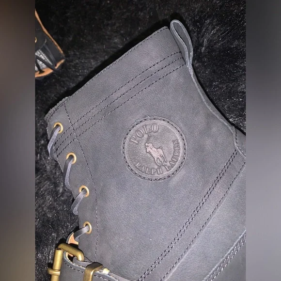 POLO RALPH LAUREN BLACK NUBUCK RANGER BOOTS